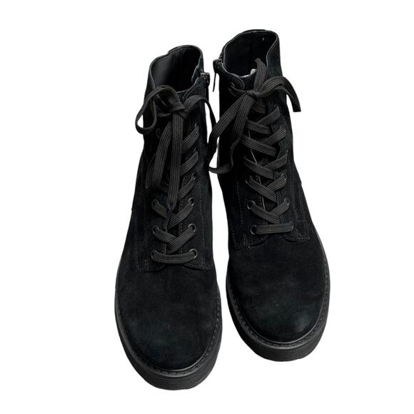 Vince Black Cabria Suede Lug Lace Up Combat Boots - Picture 5 of 15